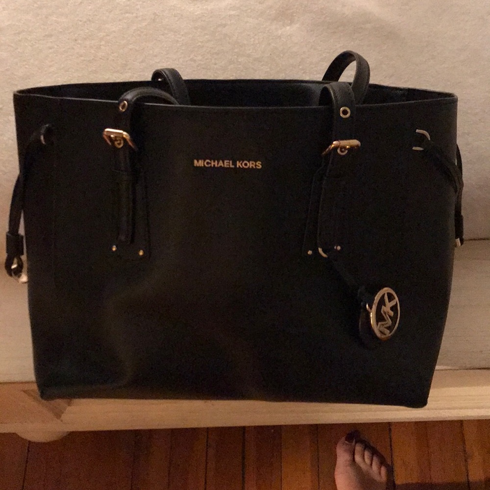 Michael Kors black tote handbag